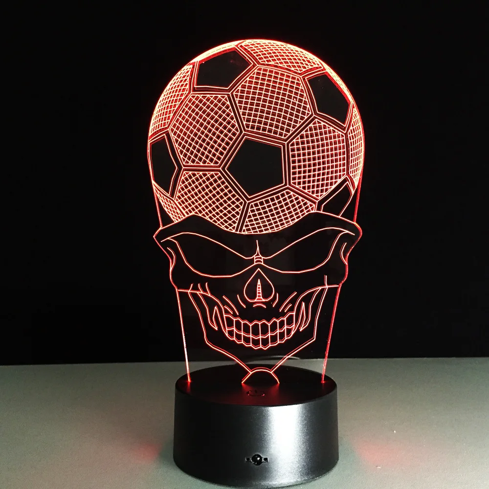 7 Color Lamp 3D Visual Led Night Lights for Kids Touch USB Table Lampara Lampe Baby Sleeping Nightlight Football 2017 Usb | Лампы и