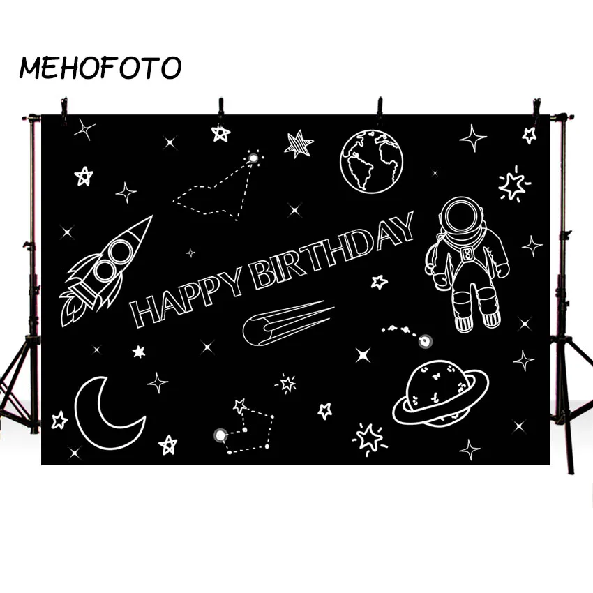 Фотофон MEHOFOTO Космос астронавт День Рождения фотография планеты и звезды