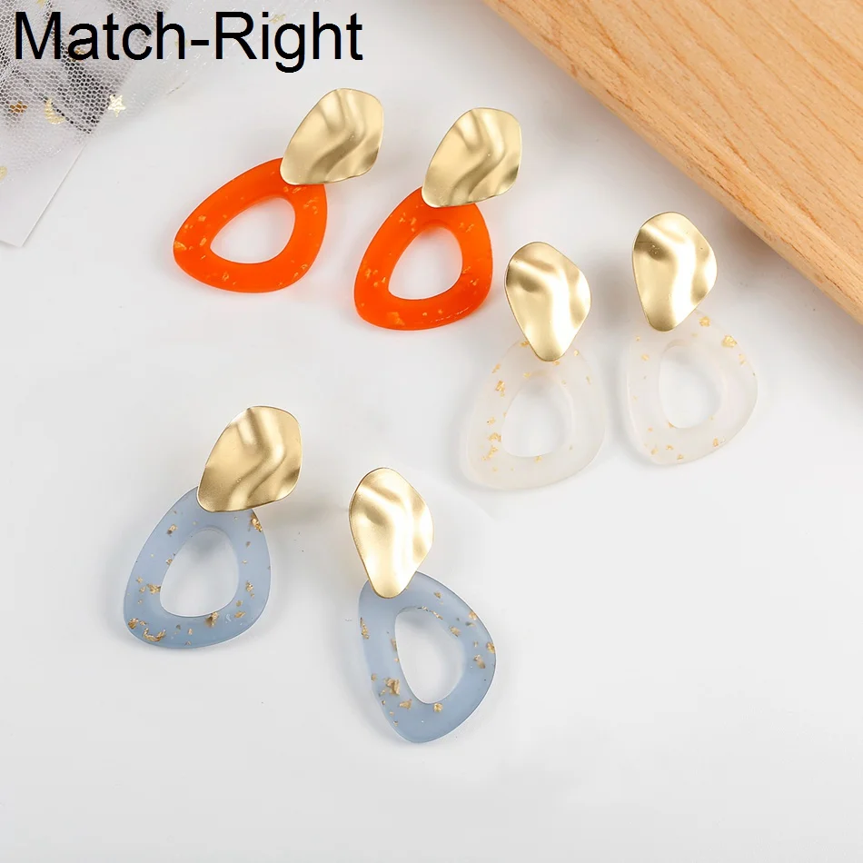 

Match-Right Women Geometric Acrylic Trendy Earrings For Women Korean Cute Dangle Drop Earrings Pendant Female Jewelry NR211