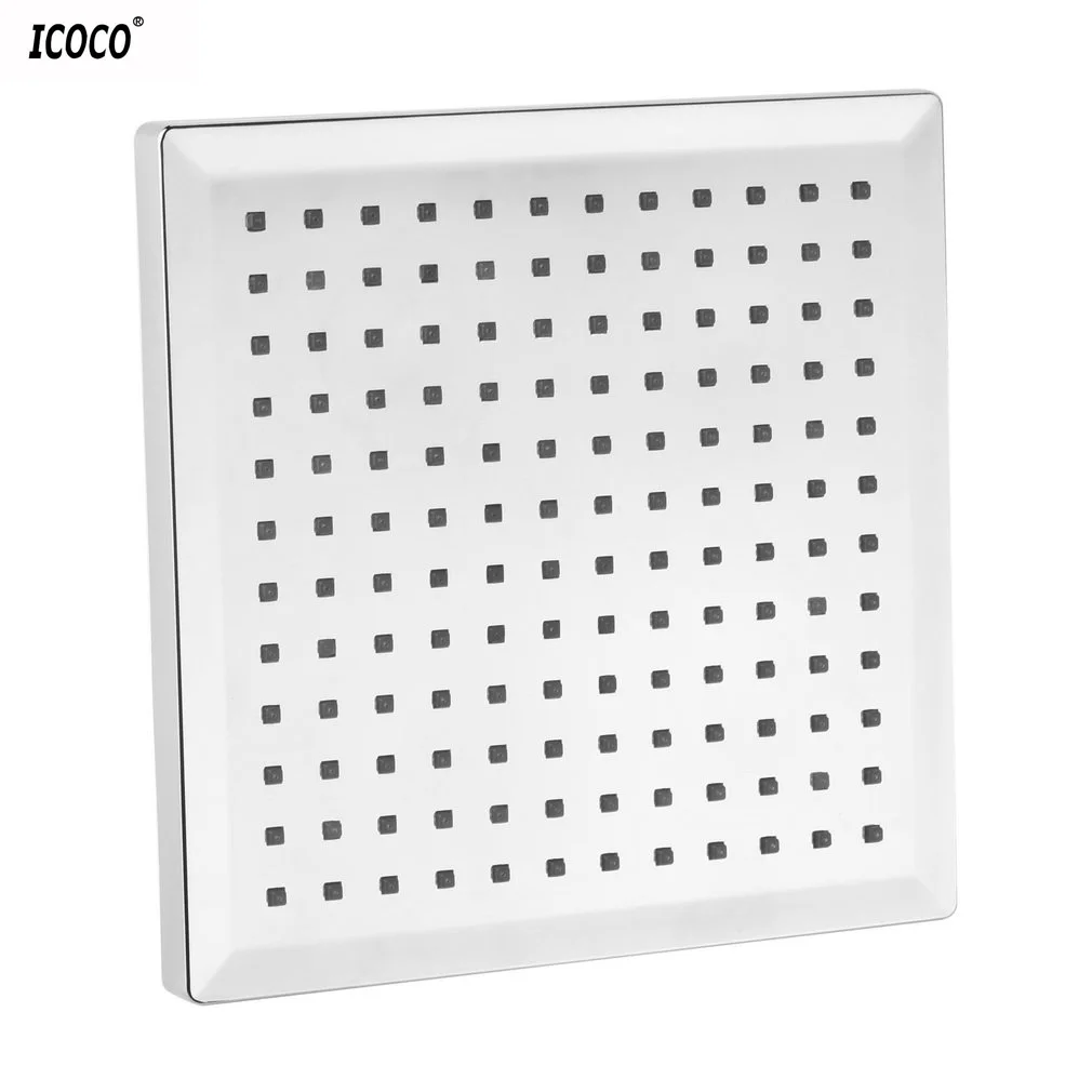 

ICOCO 7 Color Changing 8 Inch Chrome Finish Rainfall Square LED Shower Head Lighting Bathroom ShowerWater Saving Bath Shower