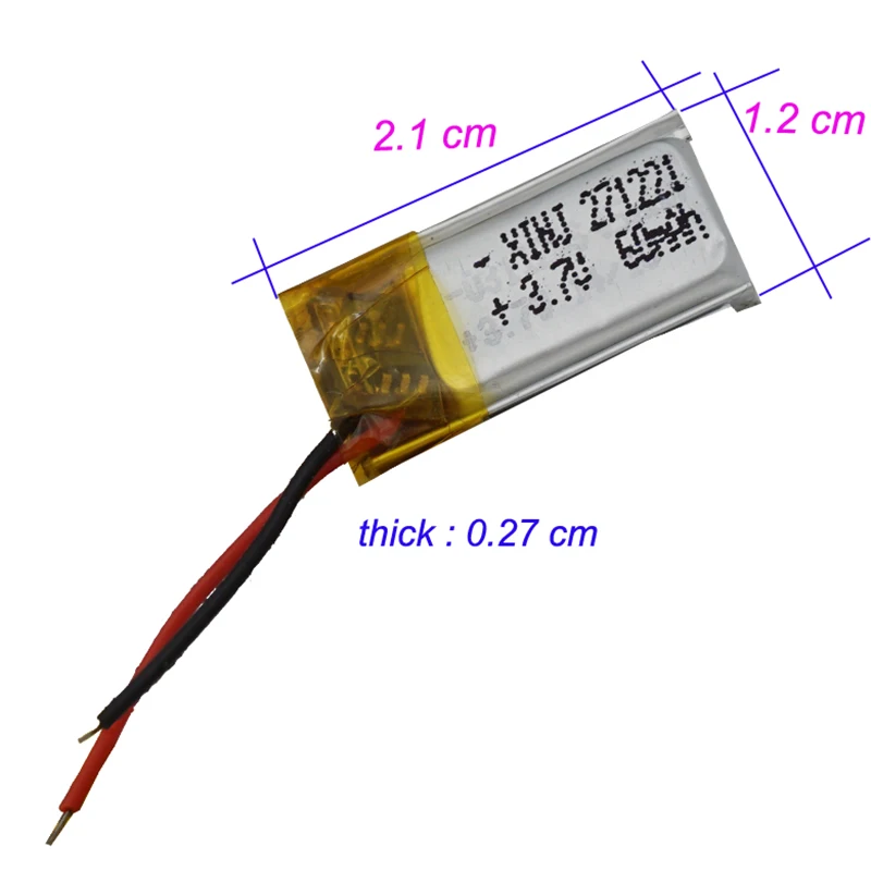 XINJ 5 шт., 3,7 В, 60 мА/ч, литий-полимерный аккумулятор, li po cell 271221, для 3D классов, mp3, ручка для записи, bluetooth, наушники, динамик, часы