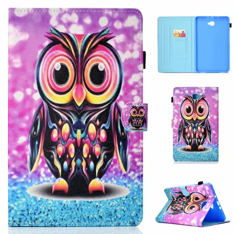 

PU Leather Case For Samsung Galaxy Tab A 10.1 2016 T580 T585 Cover Fundas Tablet Fashion Painted Skin Flip Stand Shell