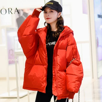 

2019 New Korean Style Winter Jacket Women Hooded Oversize Loose Padded Female Coat Fashion Parka Mujer Invierno