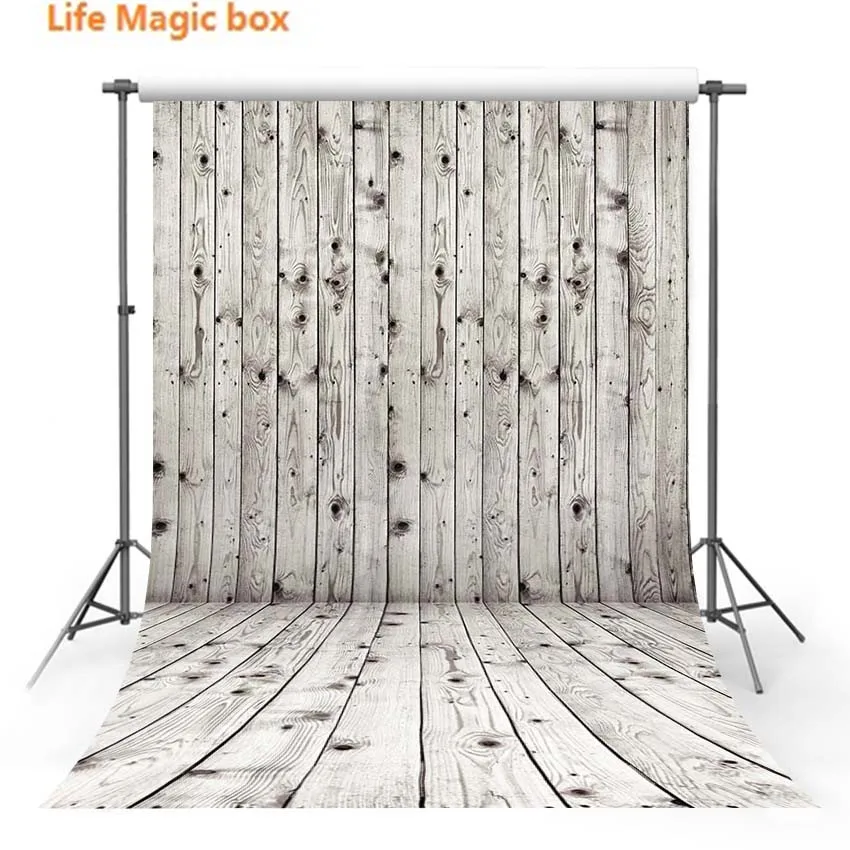 Lo Sfondo Vinilo Madera Grigio Terra Woodland Baby Shower Foto-181