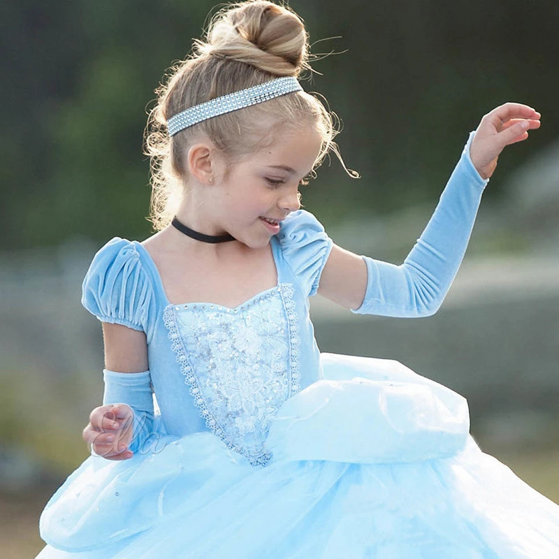 

DAYLEBABY Aurora Children's Costume ankle Long Dress Fancy Girls Rapunzel Princess Dress Kids Sofia Party Dress Baby Costume