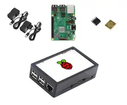 Raspberry Pi Модель 3 B + Starter Kit w/3,5 дюймов М 128 М SPI ЖК дисплей мощность радиатора