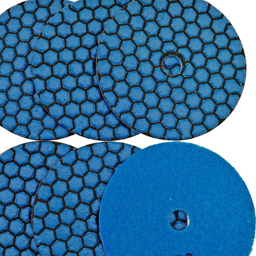6pcs dia 4inch Resin bond diamond flexible polishing pads Grit #50 100mm 100mm dry stone sanding disc granite marble ceramic