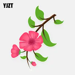 YJZT 11*13,4 см красивые розовые цветы декор наклейки для автомобиля высокого качества аксессуары 11A1091