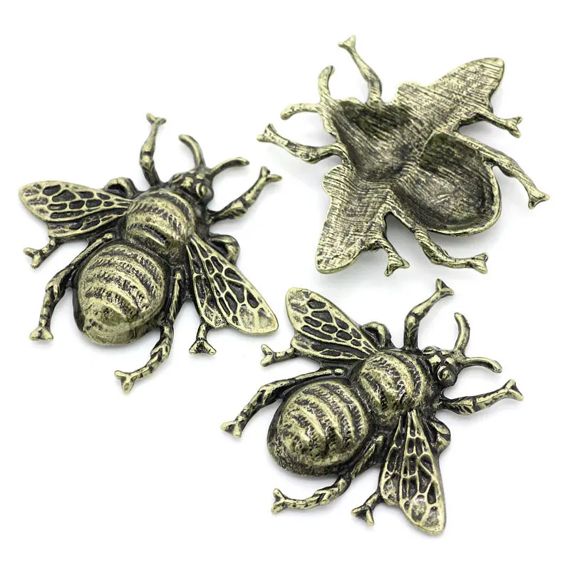 

5Pcs Bronze Tone Bee Embellishments Cabochon Jewelry Diy Making Findings Charms Component 4x3.7cm