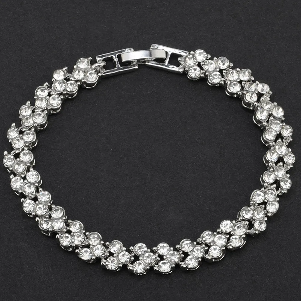 Новые модные женские браслеты-подарки в римском стиле с кристаллами - Окраска металла: Золотой цвет