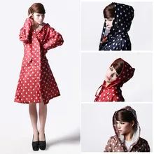 Dot Girl Lady Hooded Raincoat Women Outdoor Travel Waterproof Riding Cloth Rain coat for Women Poncho Long Rainwear rain jacket