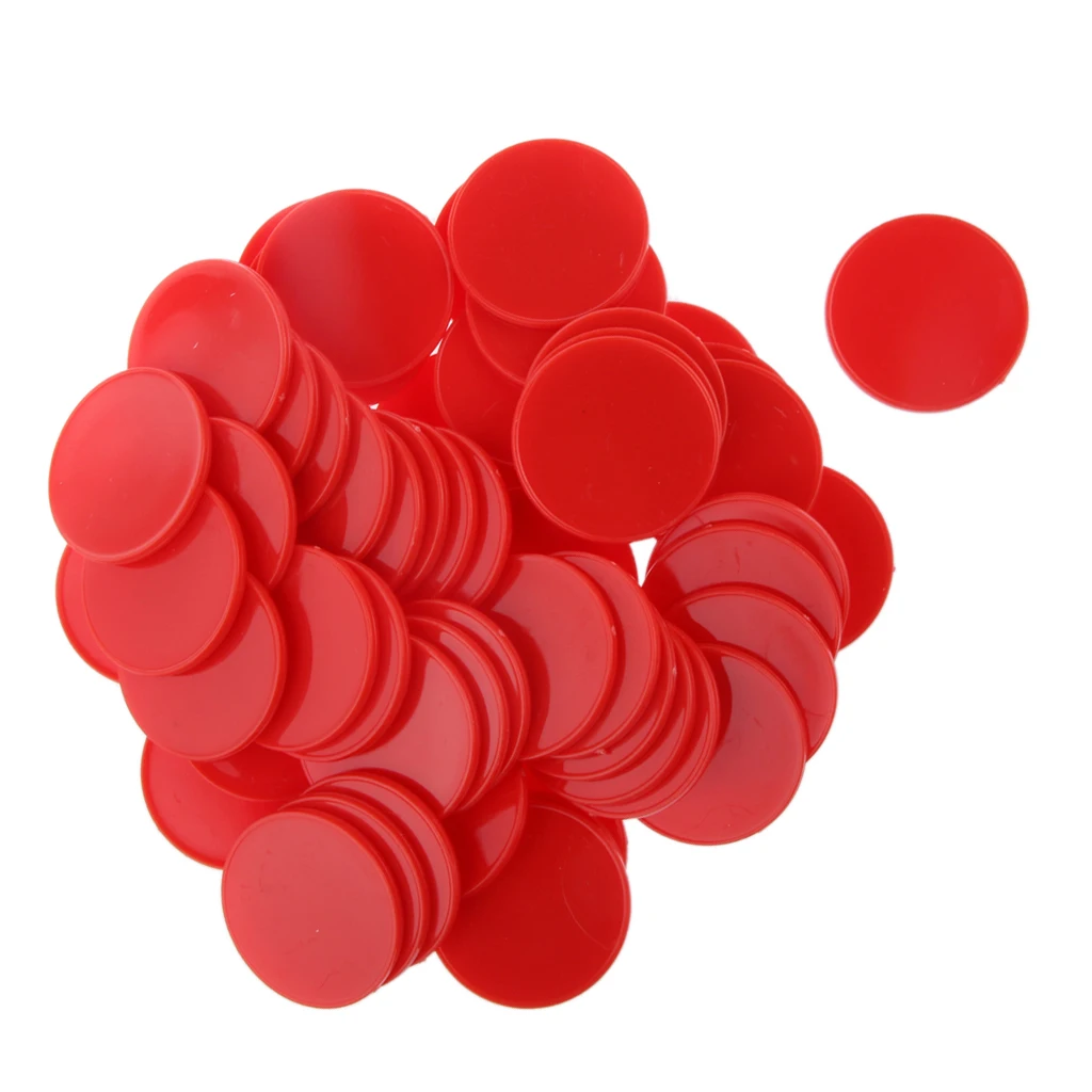 50pcs Casino Poker Chips Poker Game Board Game Chip DIY Craft Chip 40mm Red