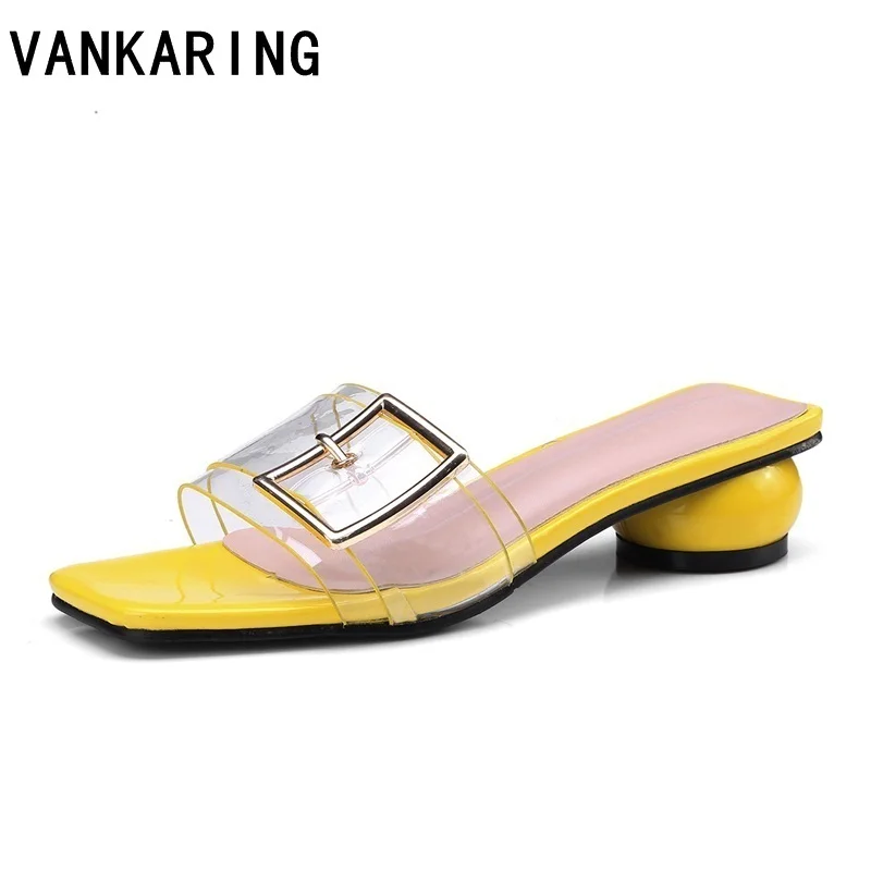 

VANKARING summer slipper woman platform sandals middle heels sexy open toe shoes ladies casual date dress office women sandals