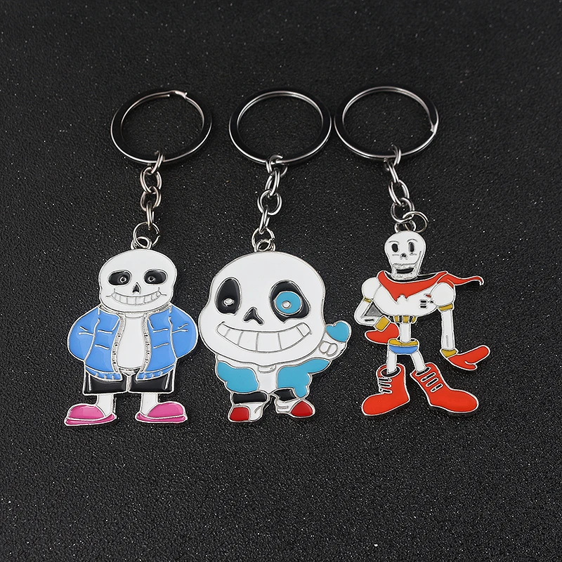 

Undertale Sans Papyrus Keychain Games Cosplay Cute Pendant Key Chain Keying for Women Men Kids Jewelry Gift