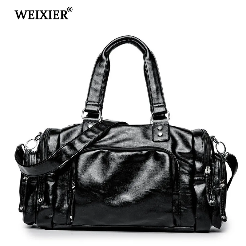 

WEIXIER 2019 New Preppy Style PU Leather Mens high quality Travel Bags Male Shoulder Bag Men Messenger Bag Brand Design Handbag