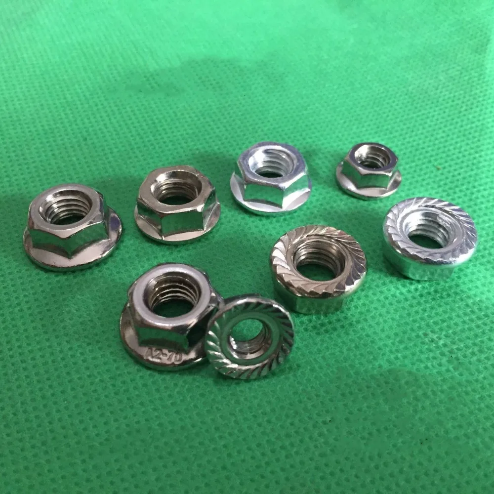 10pcs M4 M5 M6 M8 M10 M12 Locking Nut Six Corner Gasket Nylon Sleigh