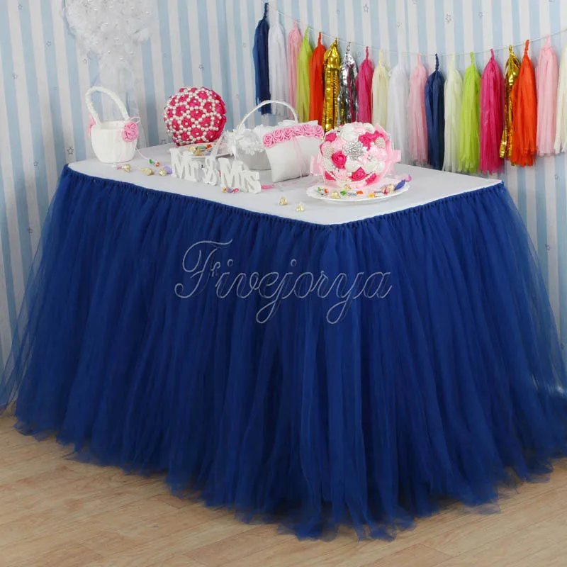 Темно-синяя фатиновая юбка-пачка для свадебного украшения, фатиновая юбка-пачка, домашние текстильные вечерние свадебные сувениры для детей