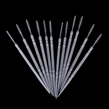 Por White Plastic Toothpicks 150pcs Practical Clean Tooth Floss Double Head Hygiene Dental Plastic Interdental Brush Toothpicks White Color