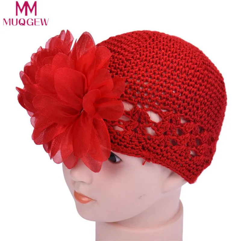 Winter Baby Caps For Boys Girls Children's Hats Flower Toddlers Infant