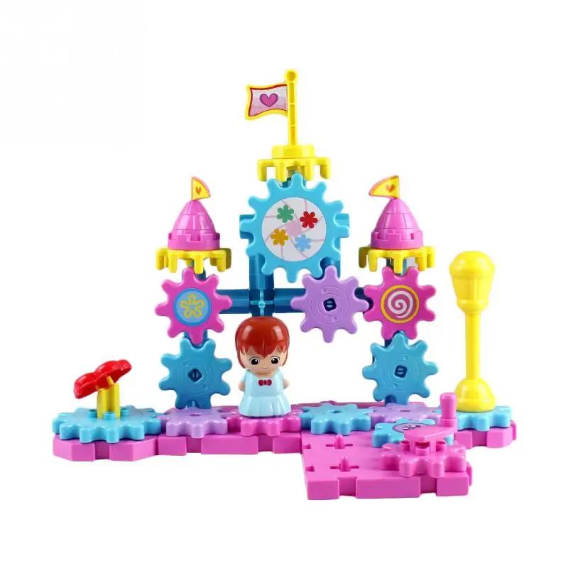 Gear Building Blocks Scene Contruct Block Toy Colorful Plastic Building Kits Educational Toys For Kids Children Gifts