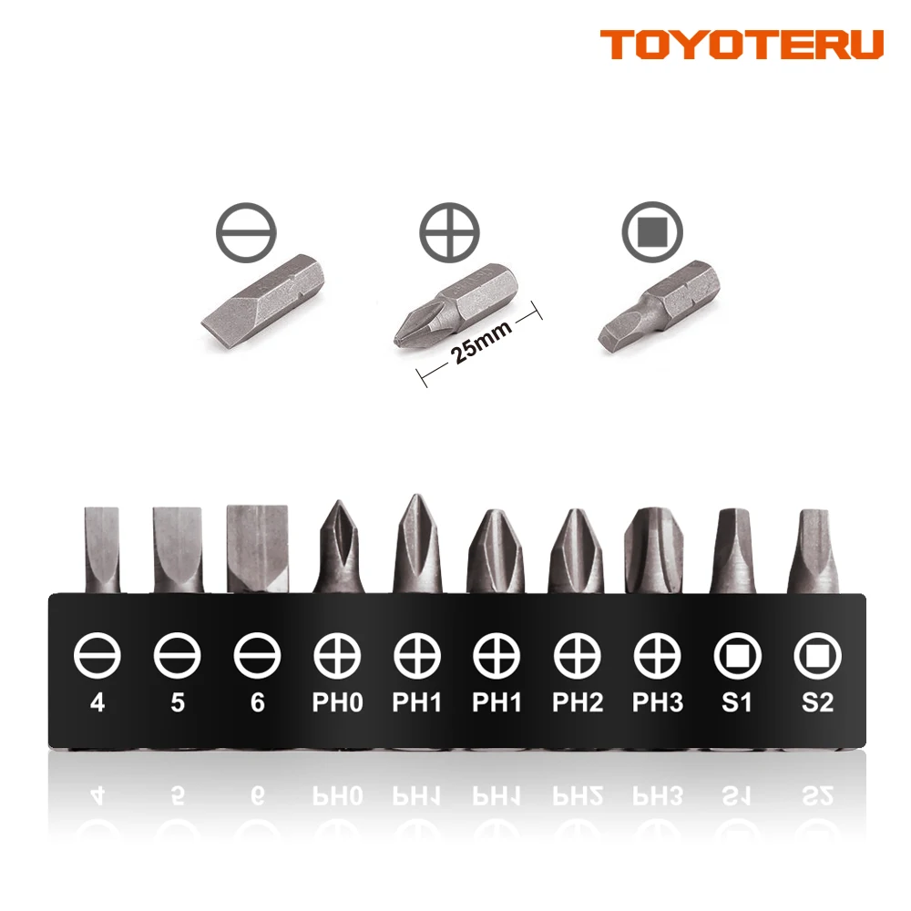 TOYOTERU 16 шт. адаптер и Набор бит с держателем расширения для ручного драйвера или электроинструмента