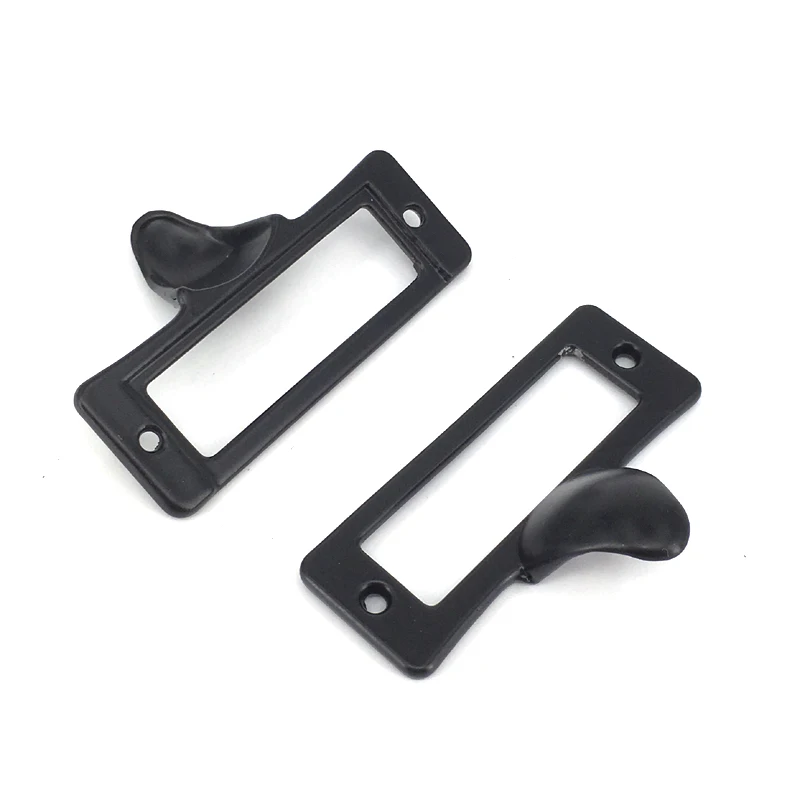 Retro Black Drawer Label Pull Frame File Cabinet Handles Name Card