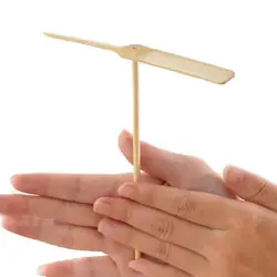 10 шт бамбук летающие игрушки ручной выделки пропеллер Летающий волшебная игрушка для детей YJS челнока