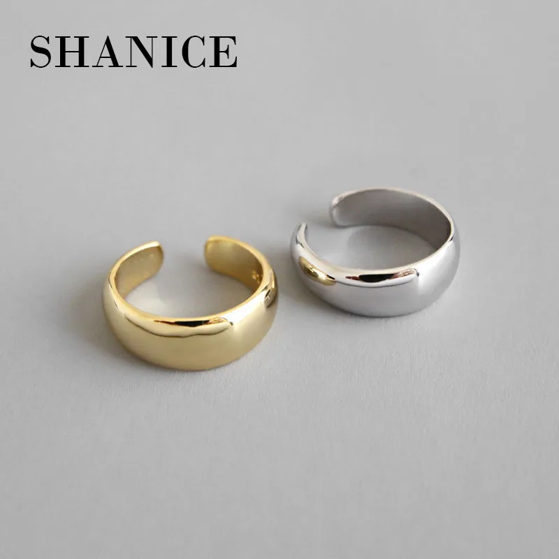 SHANICE 925 Sterling Silver INS minimalist geometricl smooth Ear Clip on Earrings Clip Earrings without Piercing for Women