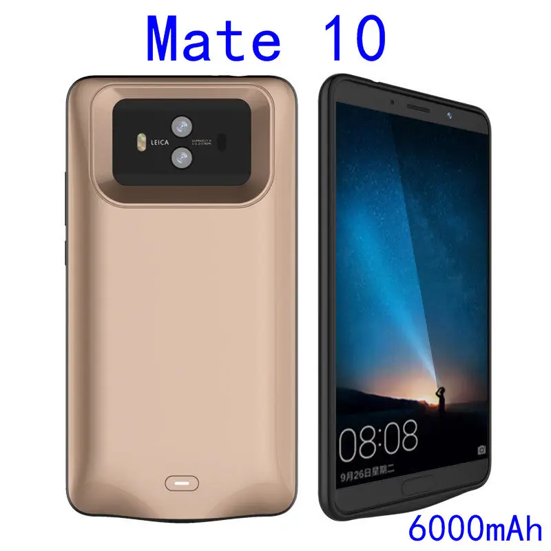 Противоударный чехол для зарядного устройства для huawei mate 10 Pro, чехол для аккумулятора, запасной внешний аккумулятор, силиконовая рамка, полная защита - Цвет: Mate 10-Gold