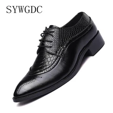 SYWGDC Men Dress Shoes Italian Luxury Brand Brogue Shoes Male Lace Up Pointed Toe Bullock Oxford Shoes Casual Wedding Big Size48 mycolen fashion bullock carve mens dress shoes men pointed toe lace up men s business casual shoes scarpe classiche uomo punta