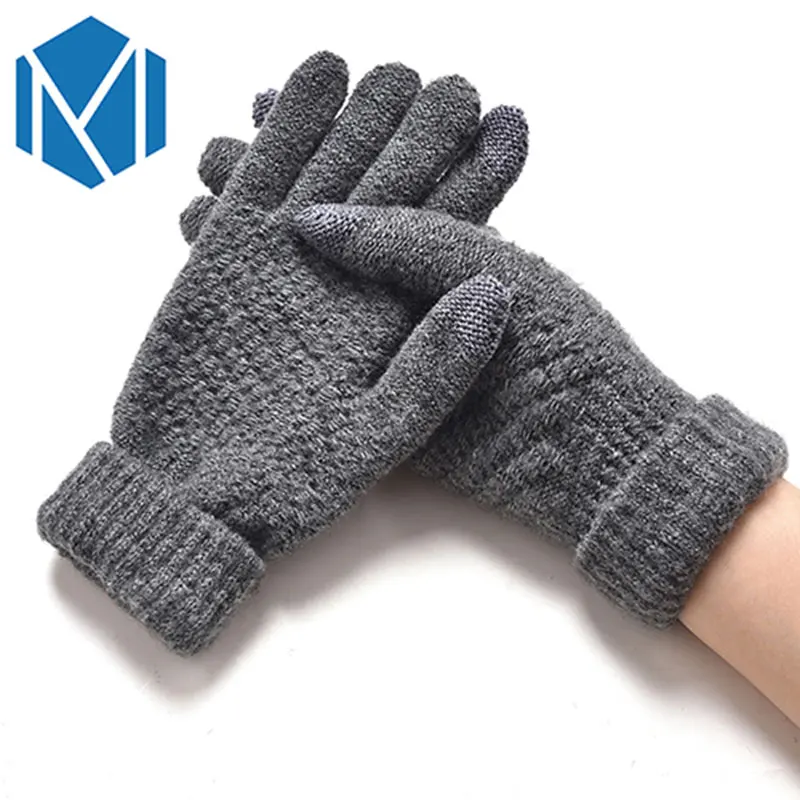 Модные зимние кашемировые толстые перчатки для мужчин и женщин, повседневные теплые вязаные варежки высокого качества для вождения - Цвет: color2