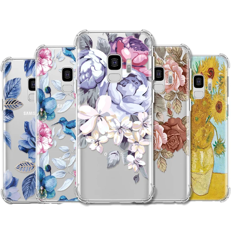 

Floral Airbag Case For Samsung Galaxy S10 A3 A5 A7 A9 2017 2018 J4 J6 J3 A6 A8 Plus 2018 Note 8 9 S7 Edge S8 S9 Plus TPU Cover