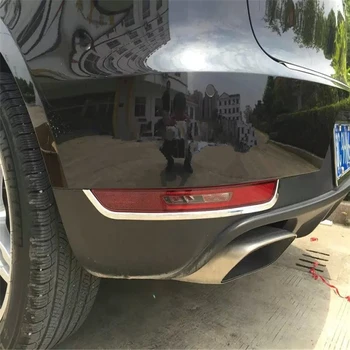 

WELKINRY car auto cover styling for Porsche Macan 2014 2015 2016 2017 ABS chrome rear tail fog light lamp trim