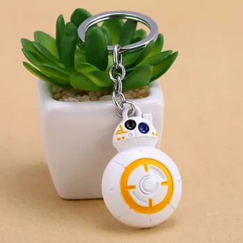 

HSIC 10pcs/lot Keychain Force Awakens BB8 BB-8 R2D2 Droid Robot Metal Key Rings Gift Chaveiro Key chain Jewelry