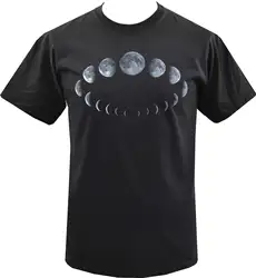 Мужская черная футболка MOON PHASES CYCLE WICCA WICCAN WITCH PAGAN GOTH S-5XL