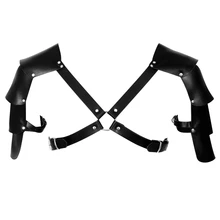 Искусственная кожа Грудь Жгут для мужчин регулируемые костюмы Связывание Клубная одежда с плечевыми нарукавниками пряжки косплей одежда в стиле рейв