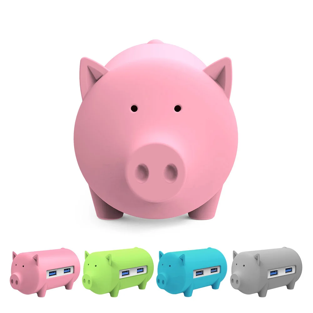 

Toy USB3.0 Hub Litte Pig Hub USB3.0 3 Ports with TF SD Card Reader for MacBook Air Laptop PC Support OTG function HUB