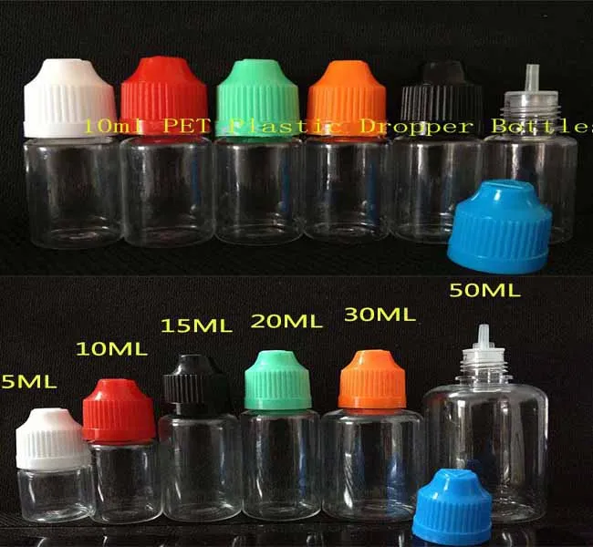 

10ML PET plastic dropper oil bottles With Childproof Cap Safe Tips LDPE For E Cig Vapor Vape Liquid Needle Dropper Empty Bottle