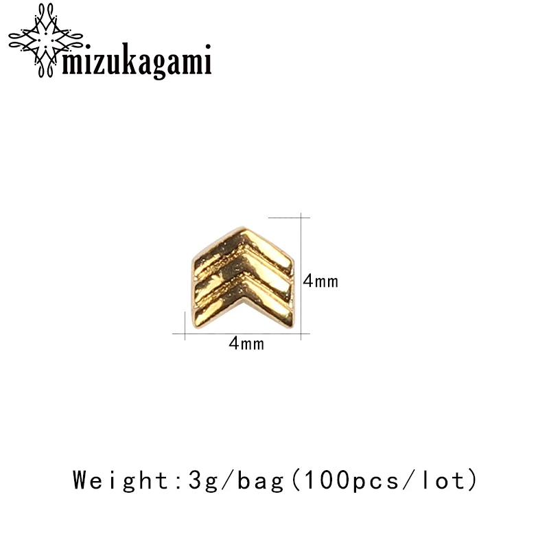 100 шт./лот Золотой цинковый сплав металла маленькие стрелки УФ Гель-лак набор гель-лаков бусины для самостоятельного изготовления UV шармы Ювелирные изделия Аксессуары