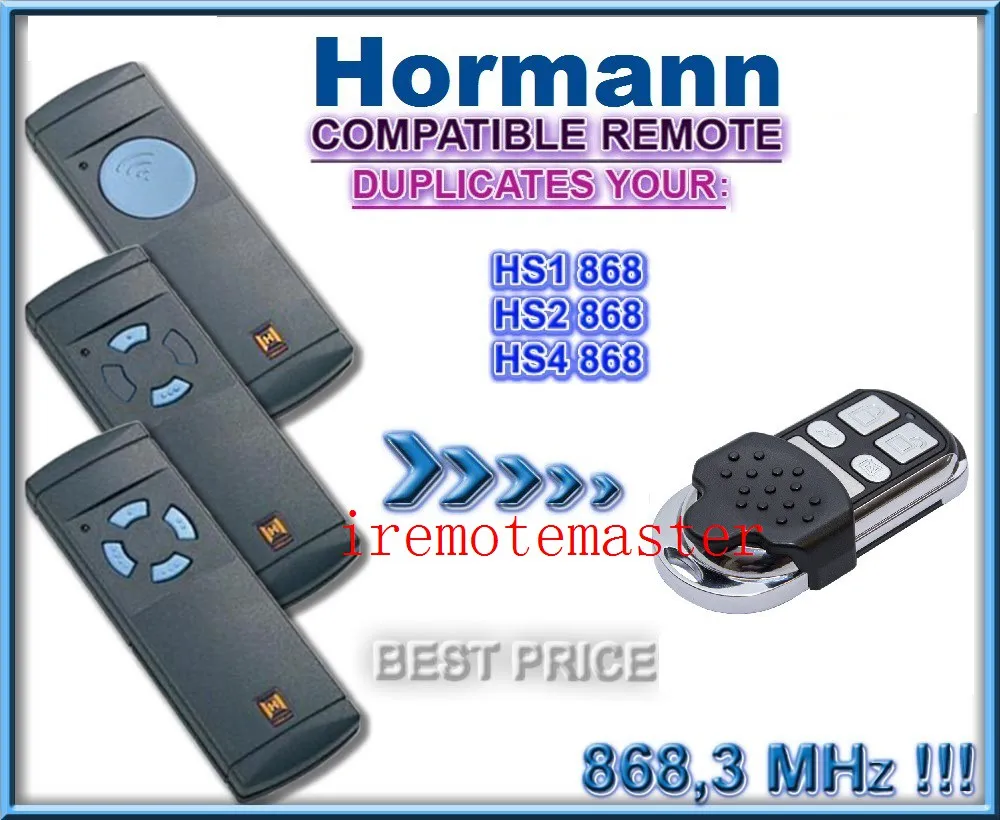 

Top quality! Hormann HS1 HS2 HS4 868mhz compatible remote control