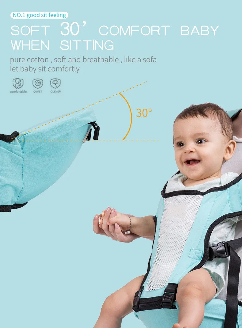 DE Kleinkind Baby Kinder Taille Hocker Walker Tragegurt Halten Hüfte Hüfte 0-3Y