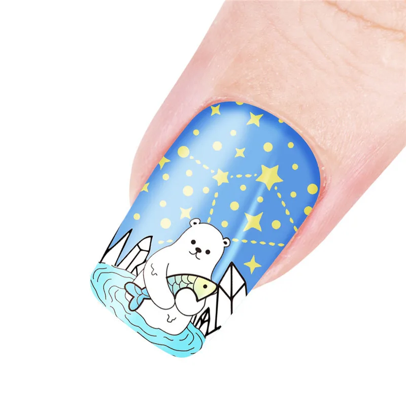 BeautyBigBang 6*6 см штамповка для ногтей полярный медведь лиса Пингвин животные для штамповки ногтей пластины трафарет для дизайна ногтей трафареты BBB018