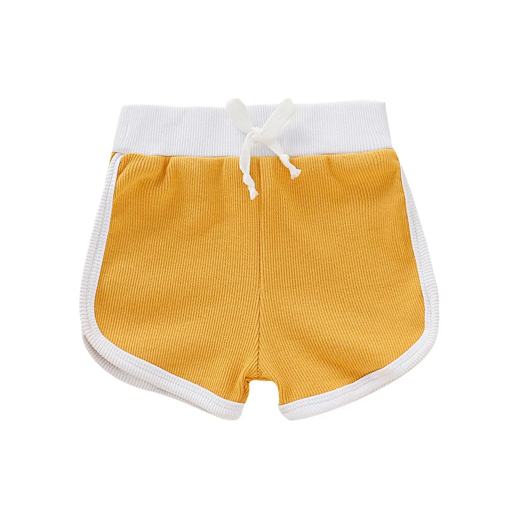 Г. Летняя модная одежда для малышей Короткие штаны для девочек и мальчиков, повседневные однотонные спортивные штаны, шорты Одежда с эластичной резинкой на талии - Цвет: Yellow