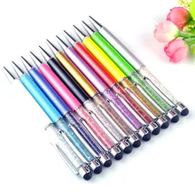 1000 шт./лот 11 цветные стилусы ручка с украшением в виде кристаллов 2 in1 Сенсорный экран ручка Шариковая стилус для iPhone iPad samsung планшетный ПК Galaxy Phone