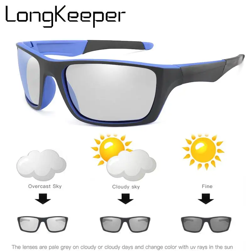 

LongKeeper Classic Photochromic Sunglasses Men Women Square Polarized Sun glasses for Male Chameleon Glasses Driver Goggles