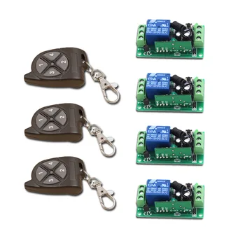 

2017 DC9V 12V 24V Top Quality RF Wireless Remote Control Switch System 4XReceiver+3X Transmitter for Smart Home with 4Buttons