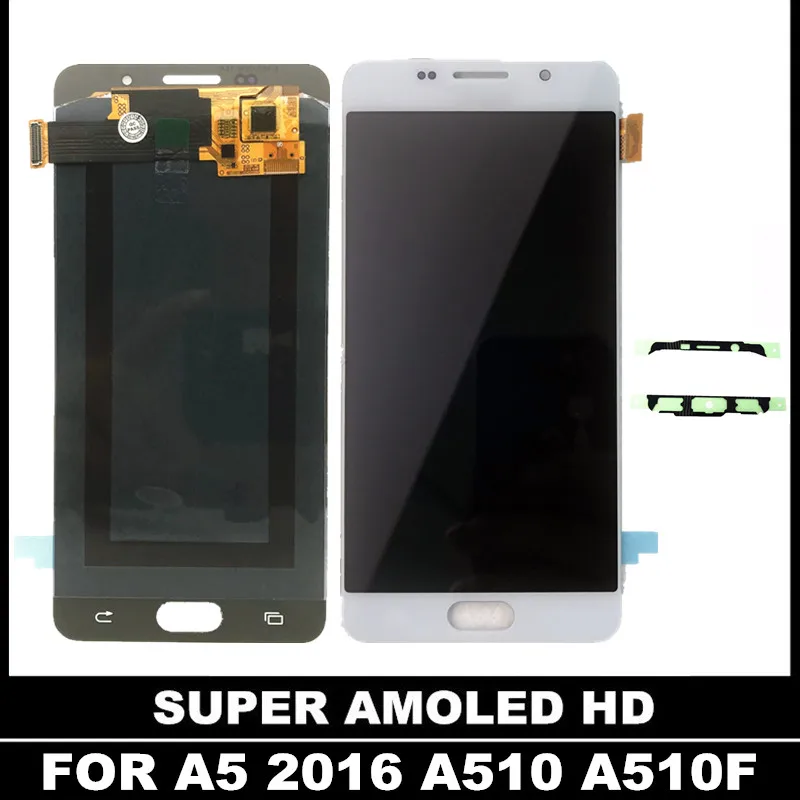 

100% Tested AMOLED LCDs For Samsung Galaxy A5 2016 A510 A510F A510M A510FD LCD Display Touch Digitizer Screen Assembly Replace