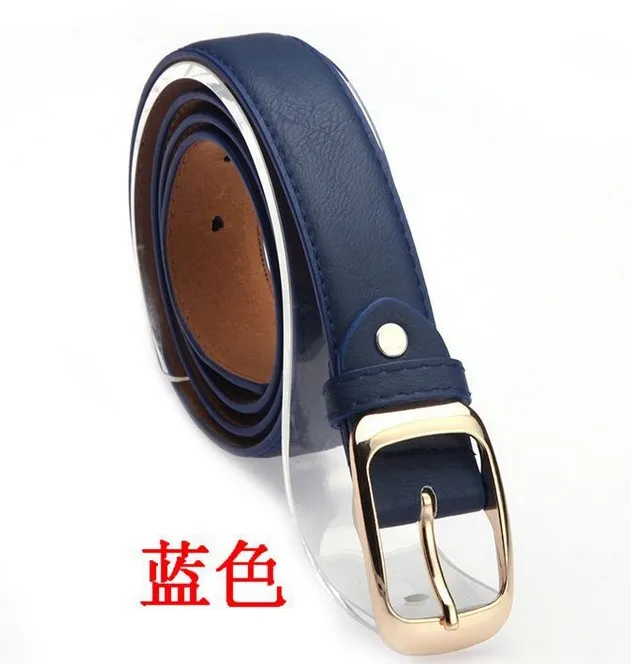 Ремень женский Designer Belts For Women New Fashion Female Belt Brand Ladies Faux Leather Metal Buckle Straps Girls Fashion Accessories - Цвет: Blue
