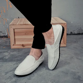 

Summer Fashion Leisure Casual Loafers Shoes for Men Soft Comfy Concise Flat Slip On Shoes Punk Retro Driving Shoes