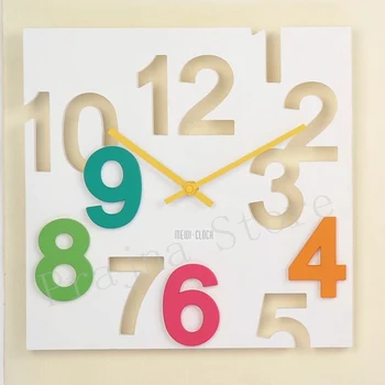 

3D Large Wall Clock Modern Design Decorative Digital Wall Clock Big Novelty Silent Wall Clocks Home Decor 30cm Hollow Design